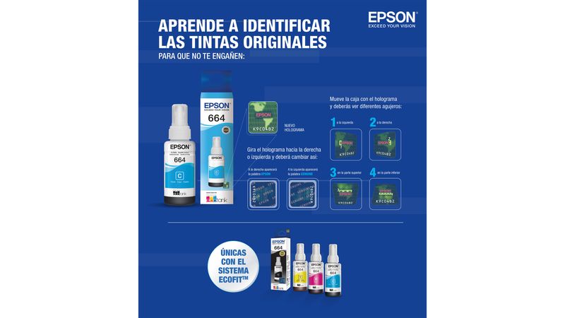 BOTE DE TINTA EPSON 664 CIAN ECOTANK L355/L555 70ML – ISI-TECH