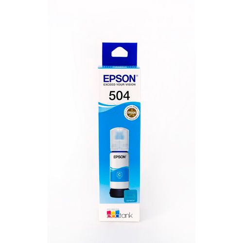 Botella de tinta Epson T504 Cian