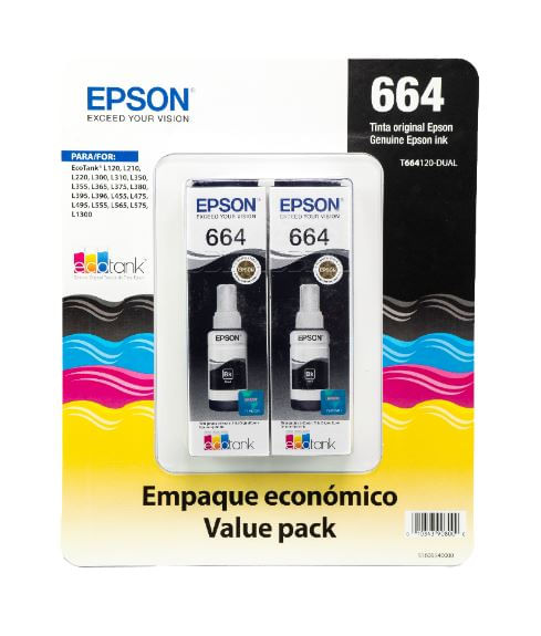Pack Botellas de tinta x2 Epson T664